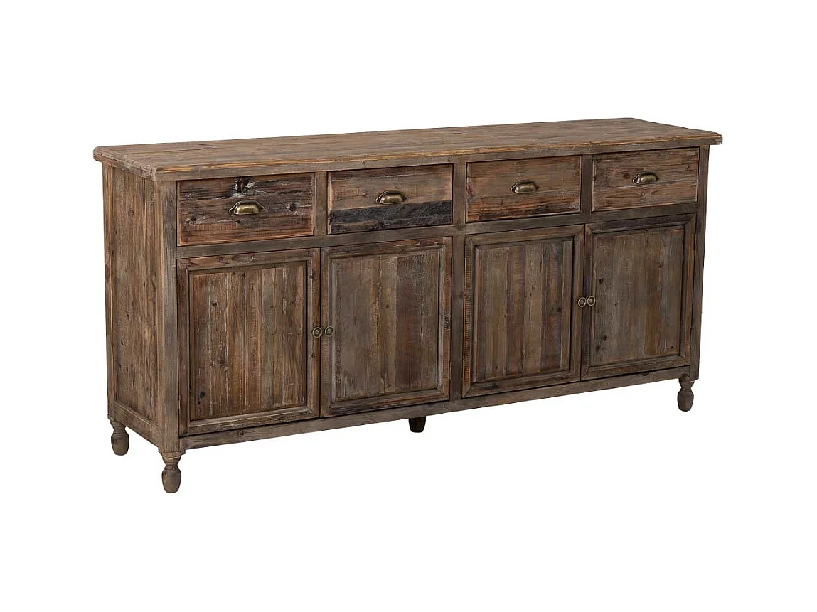 Aparador em madeira com 4 gavetas e 4 portas 180x45x86h cm