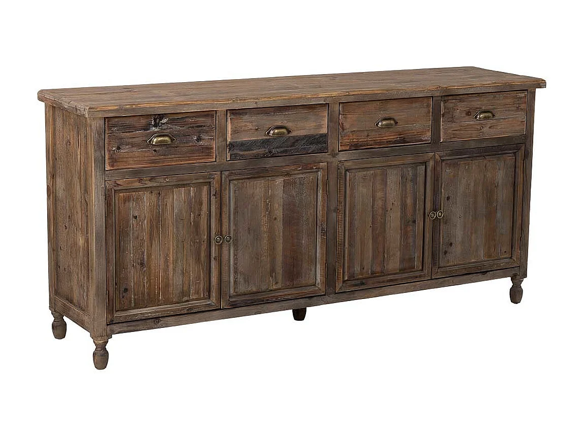 Aparador em madeira com 4 gavetas e 4 portas 180x45x86h cm