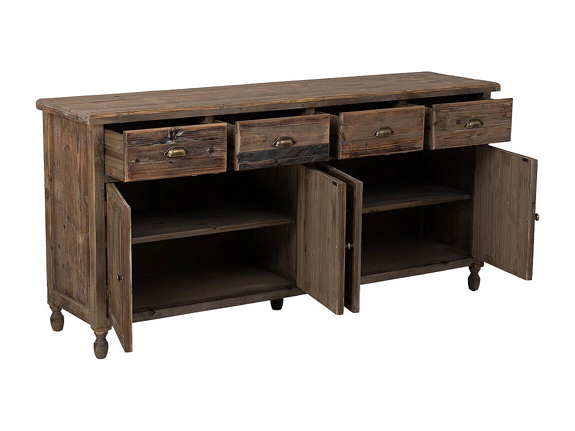 Aparador em madeira com 4 gavetas e 4 portas 180x45x86h cm