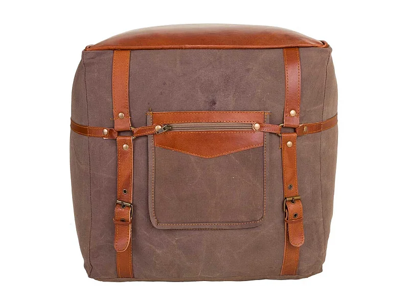 Pouf en cuir 40x40x40h cm