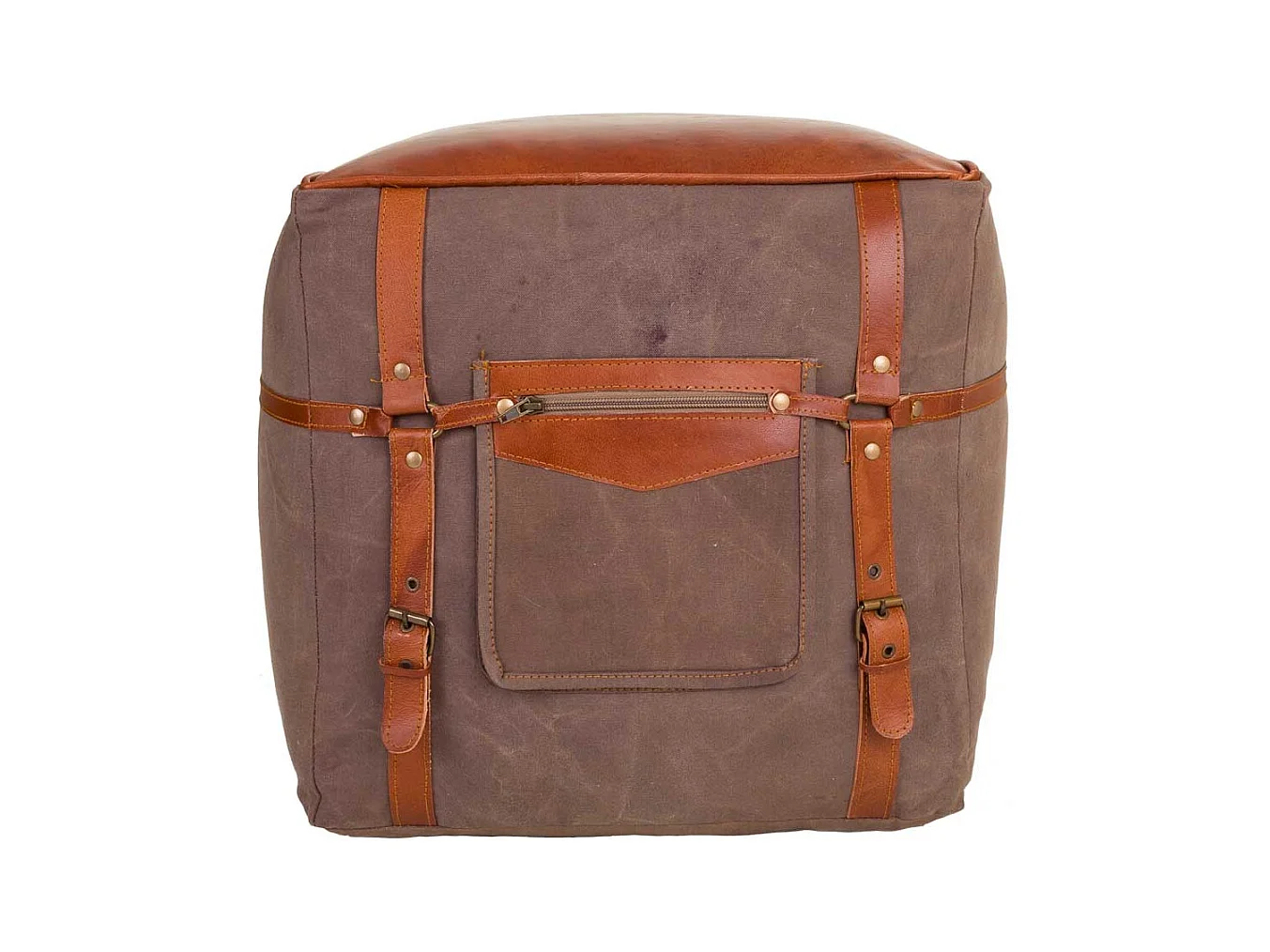 Pouf en cuir 40x40x40h cm