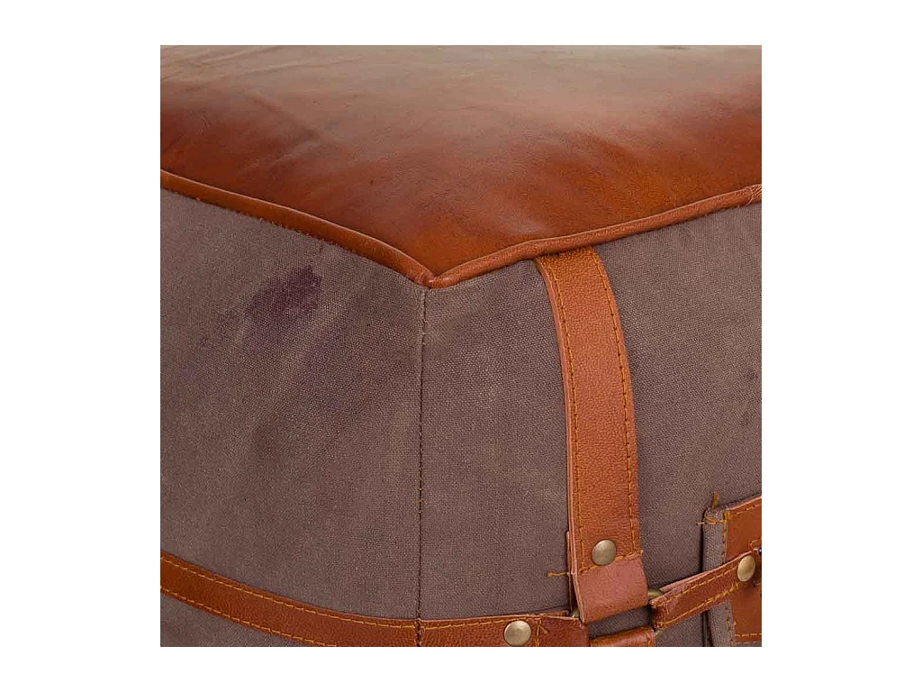 Pouf en cuir 40x40x40h cm