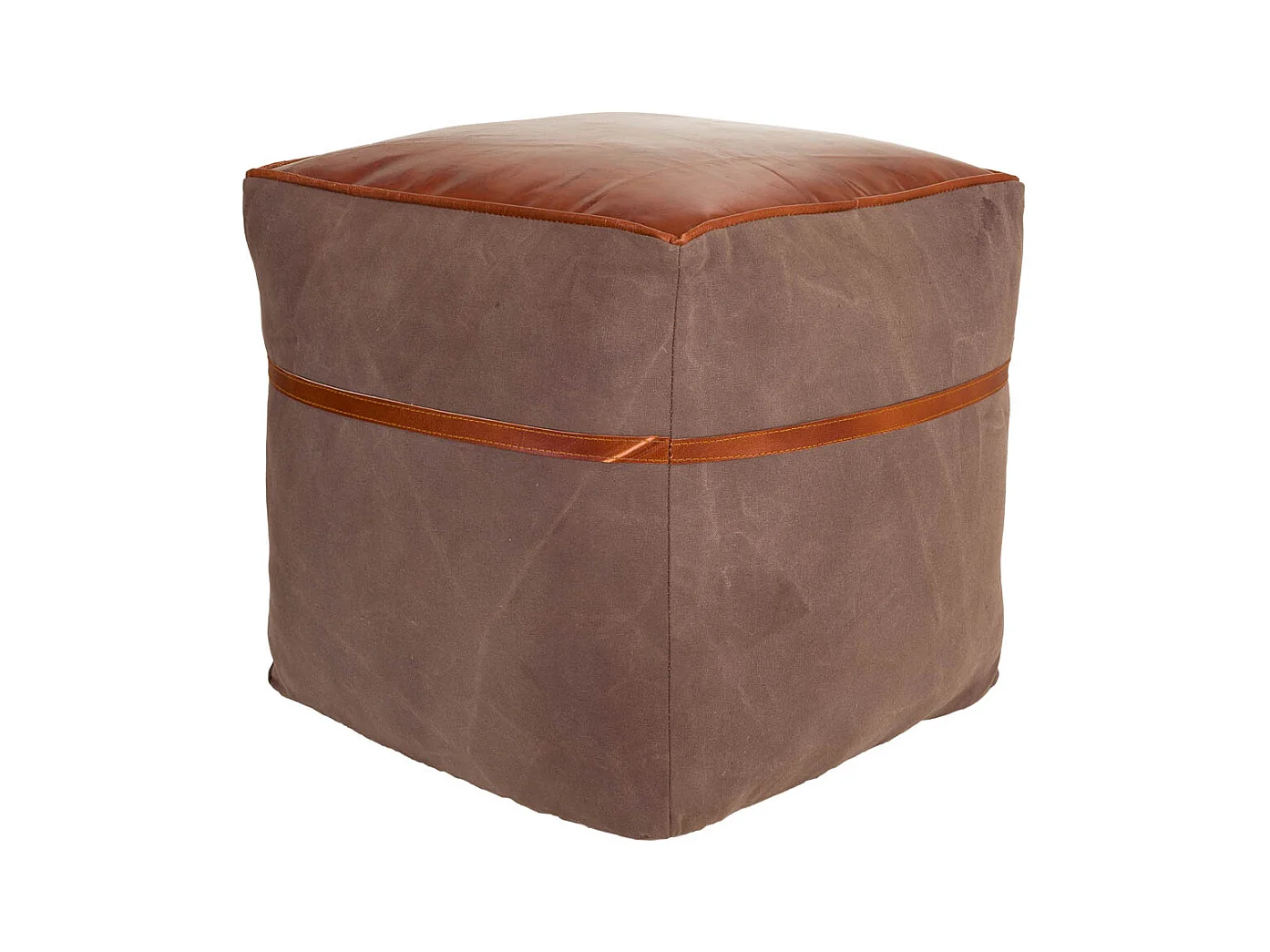 Pouf en cuir 40x40x40h cm