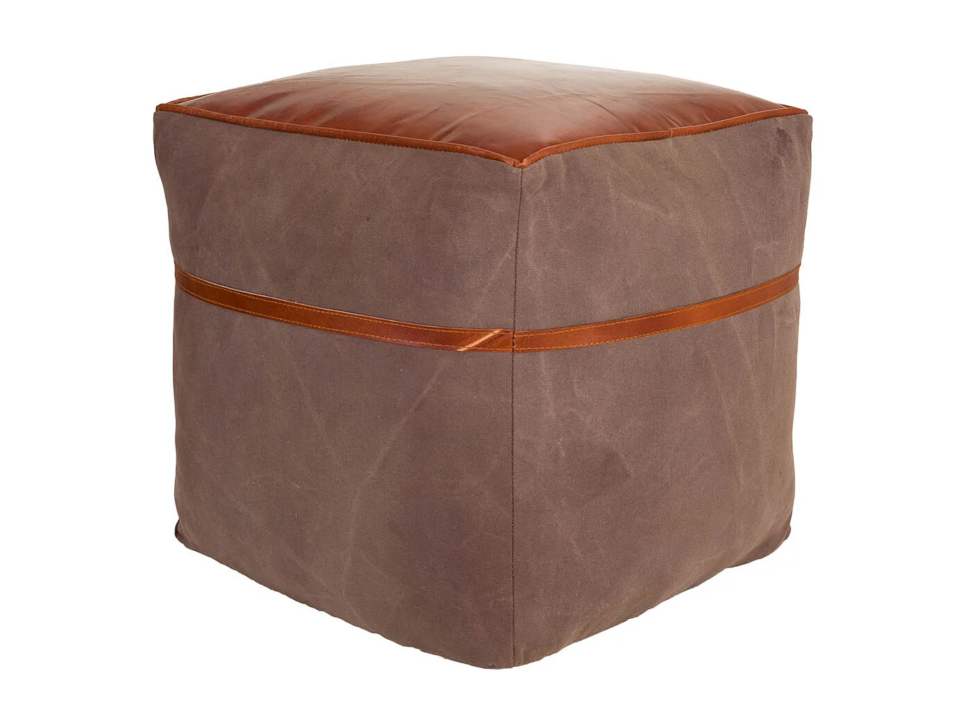 Pufe em pele 40x40x40h cm