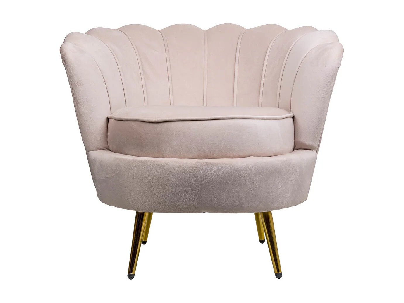 Poltrona de madeira com estofamento creme 76x75x83