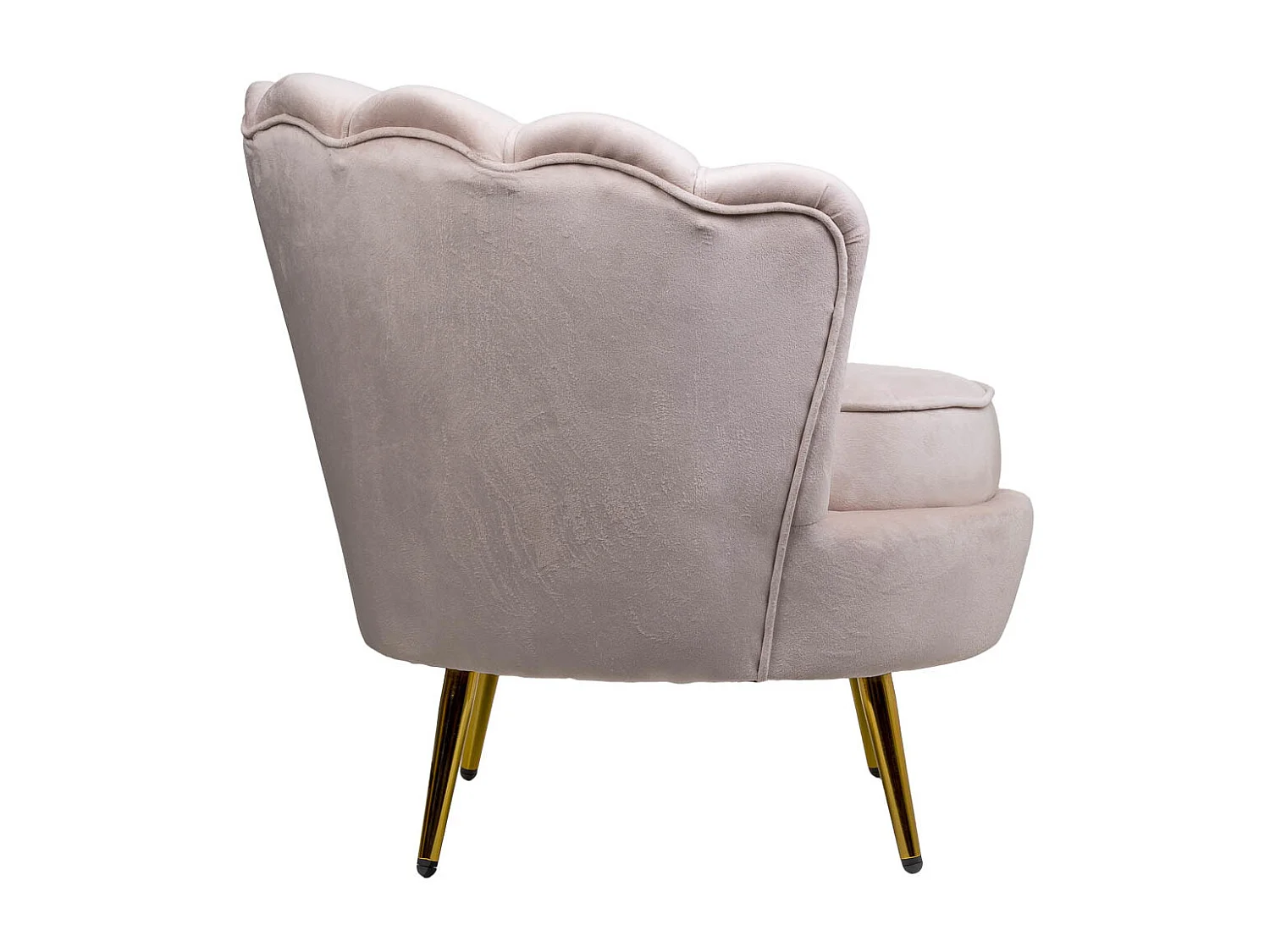 Poltrona de madeira com estofamento creme 76x75x83