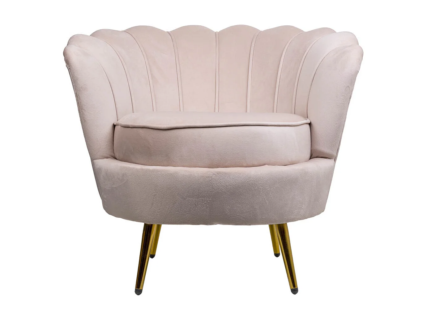 Poltrona de madeira com estofamento creme 76x75x83