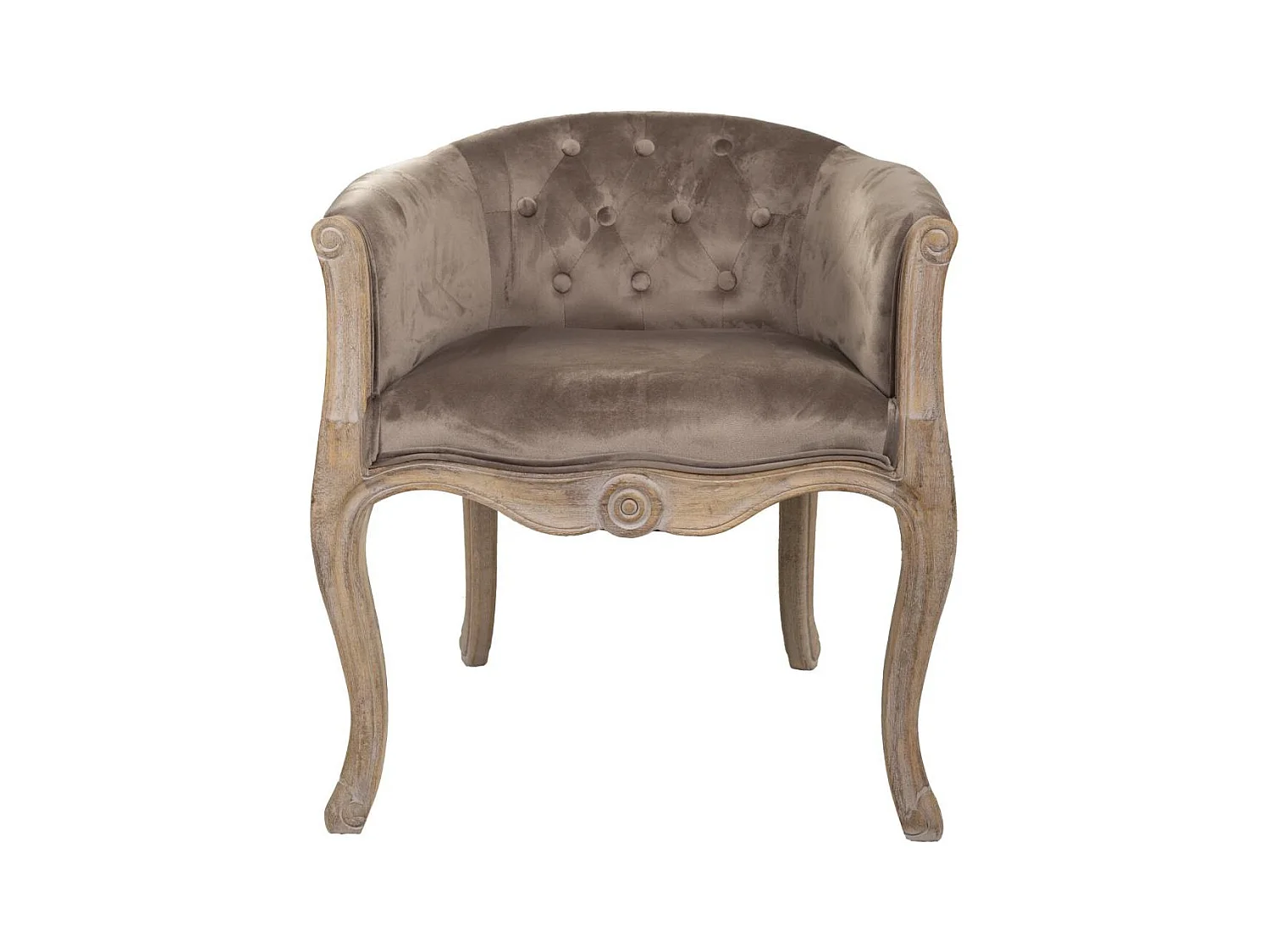 Fauteuil en bois rembourré gris 61x61x71h