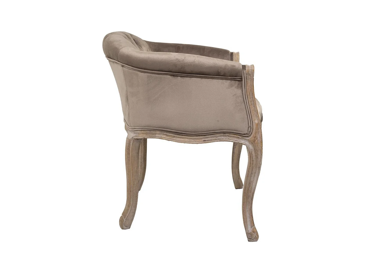 Fauteuil en bois rembourré gris 61x61x71h