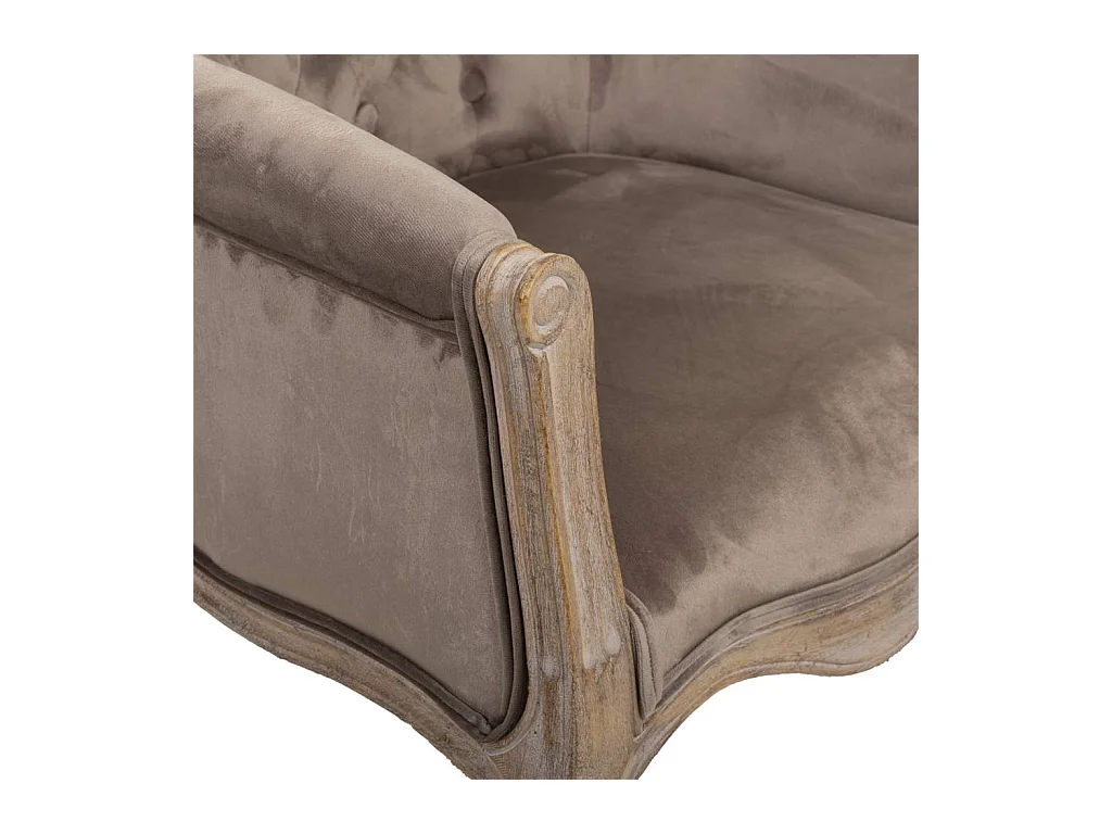 Fauteuil en bois rembourré gris 61x61x71h