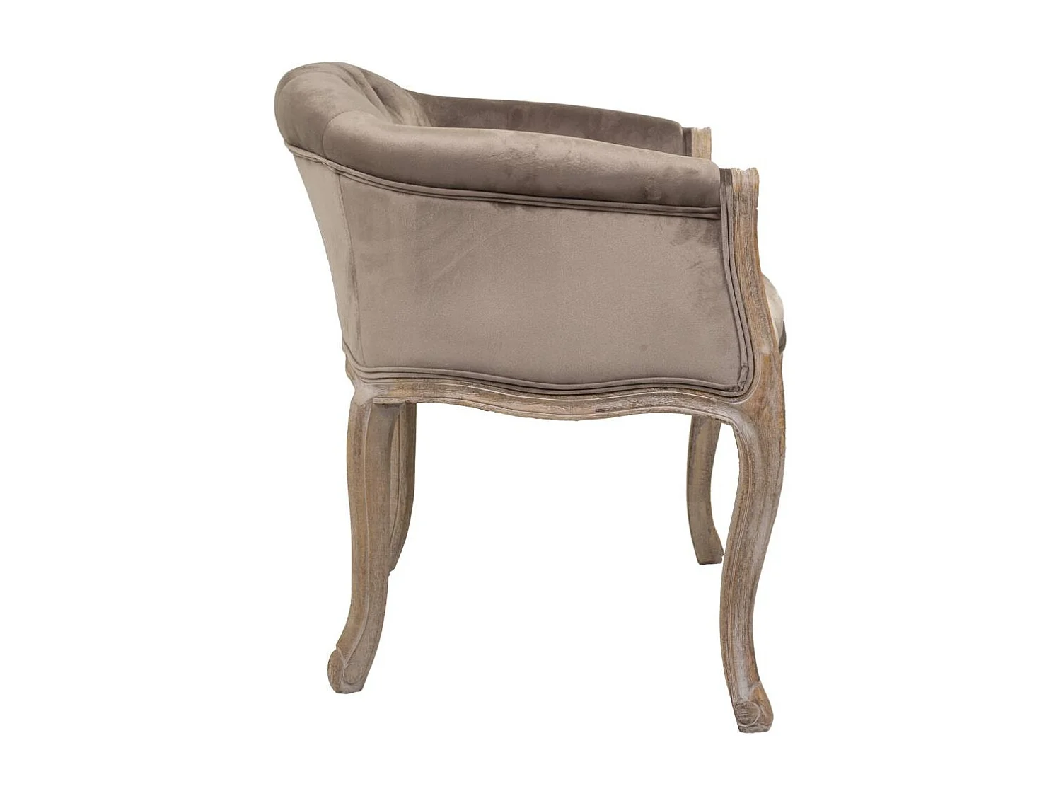 Fauteuil en bois rembourré gris 61x61x71h