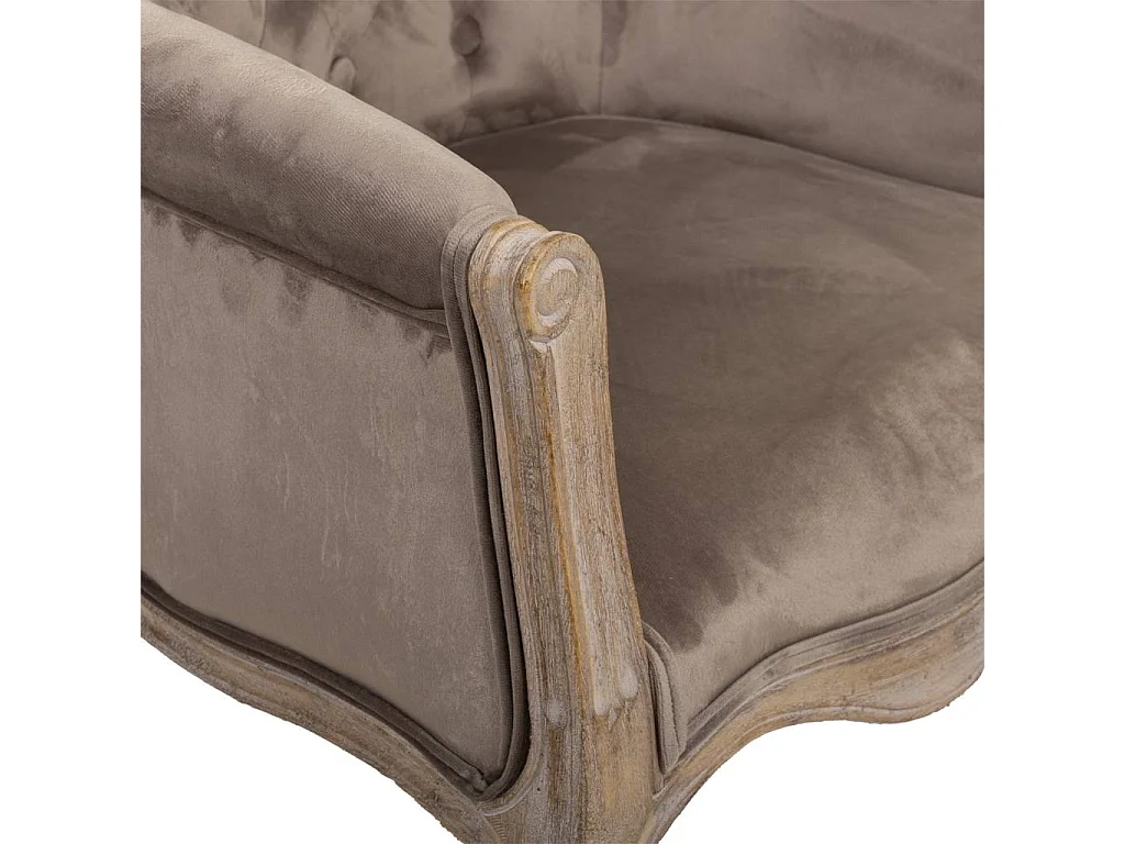 Fauteuil en bois rembourré gris 61x61x71h