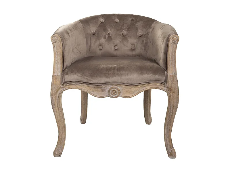 Poltrona in legno imbottita grigia 61x61x71h