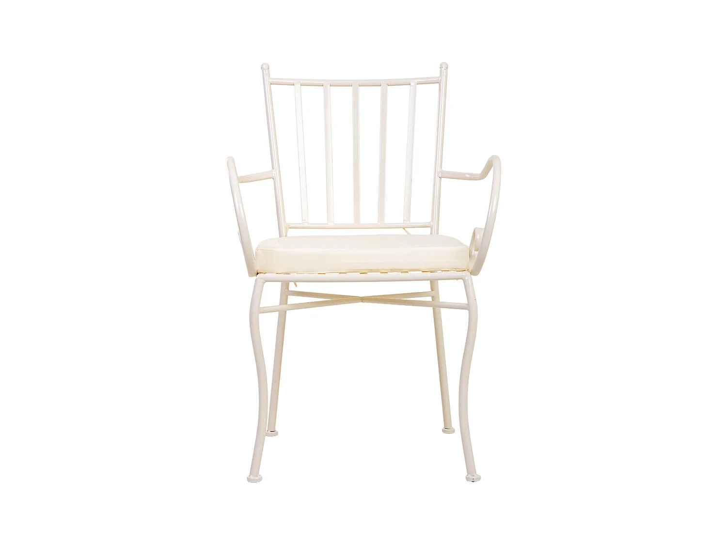 Poltrona em ferro forjado com almofada 58x54x88h cm