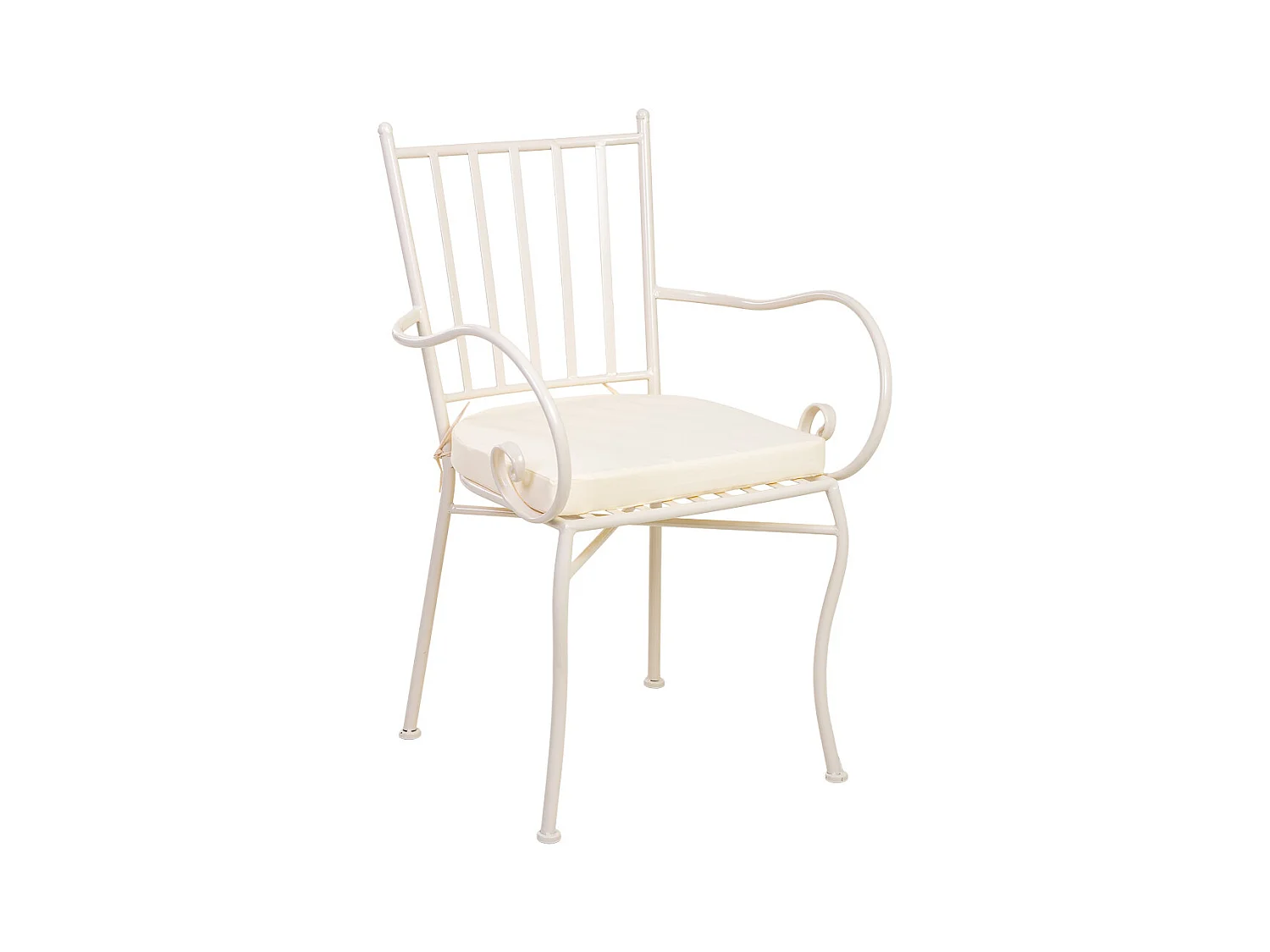 Poltrona em ferro forjado com almofada 58x54x88h cm