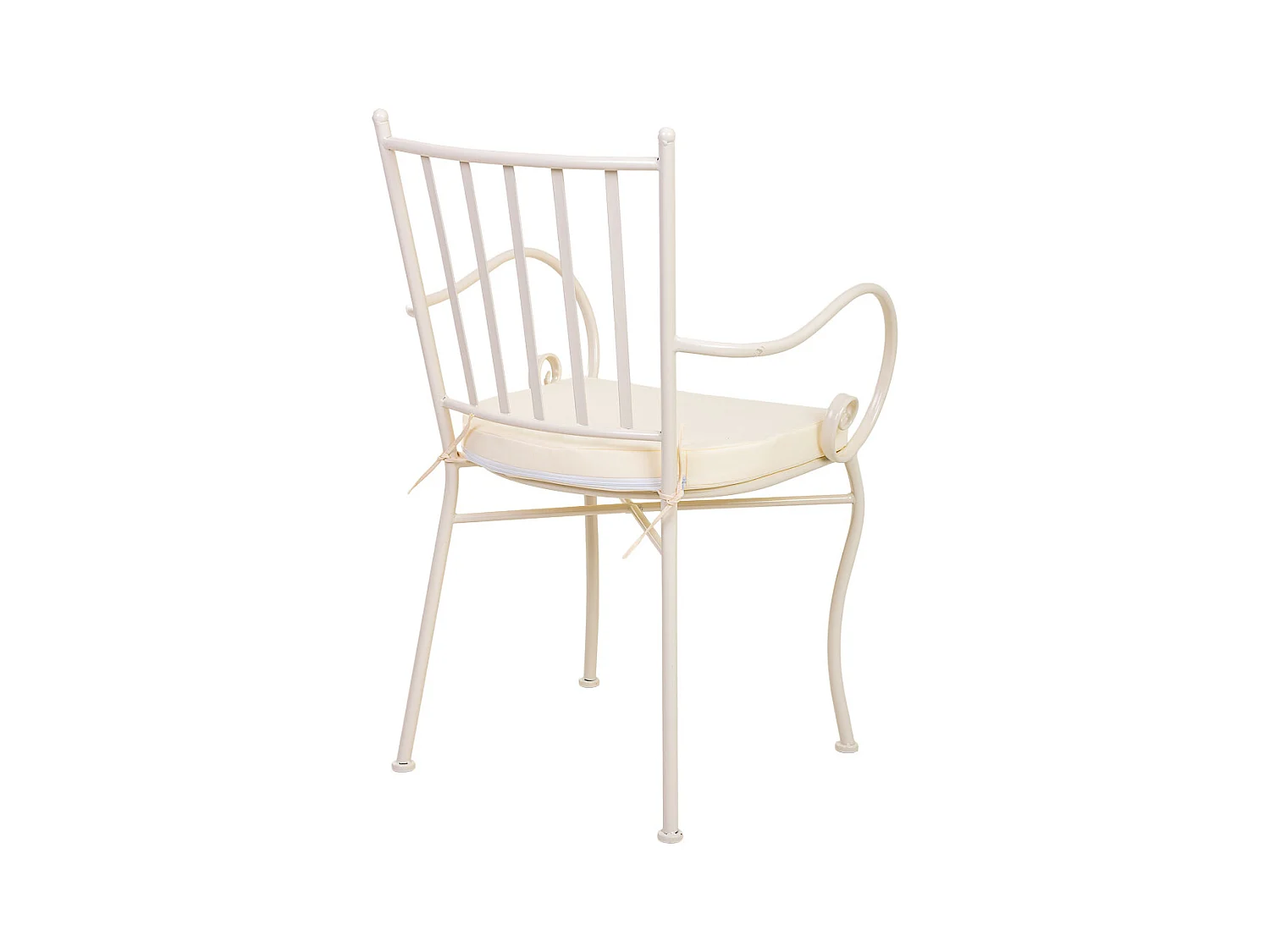 Poltrona em ferro forjado com almofada 58x54x88h cm