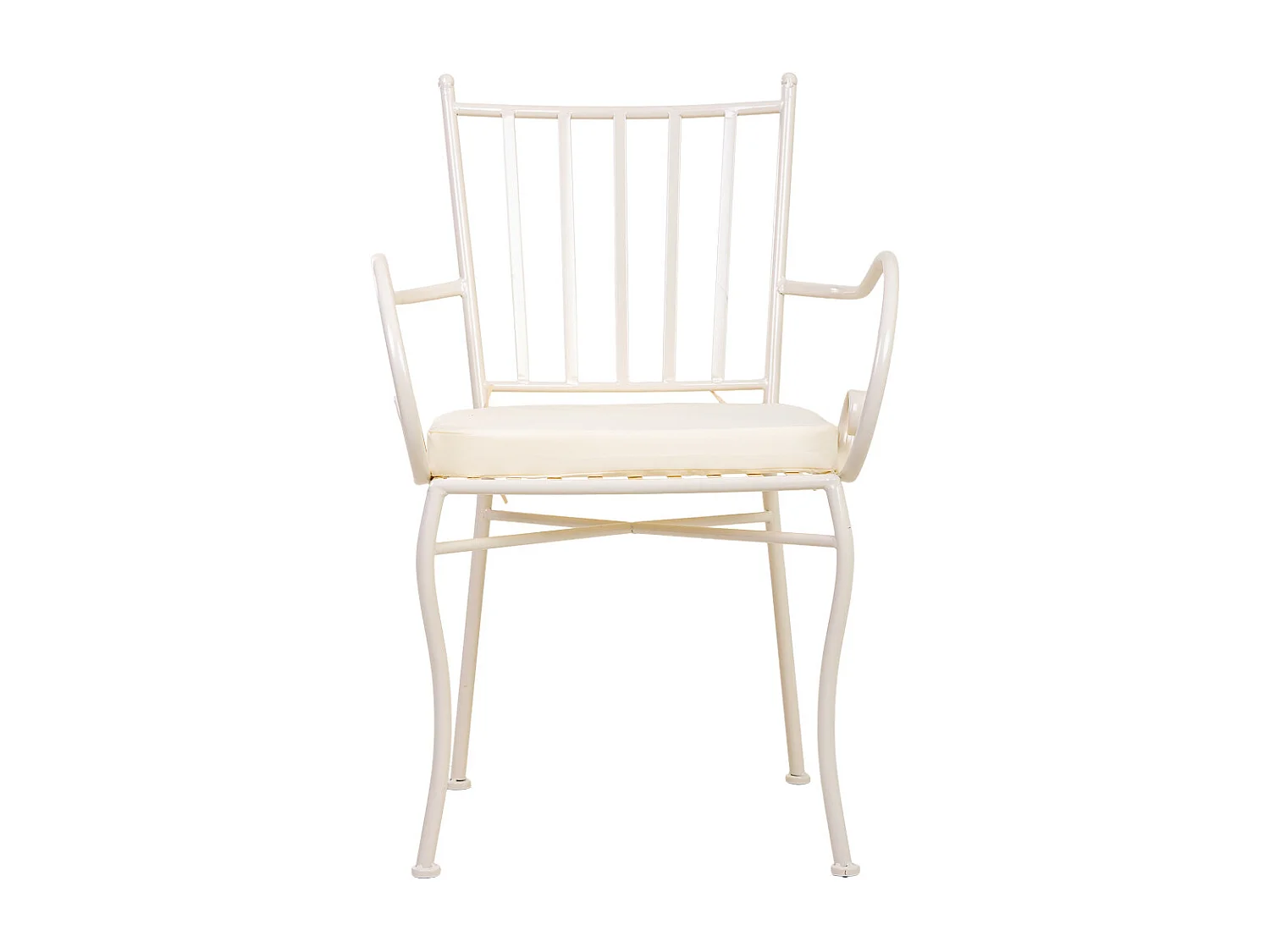 Poltrona em ferro forjado com almofada 58x54x88h cm