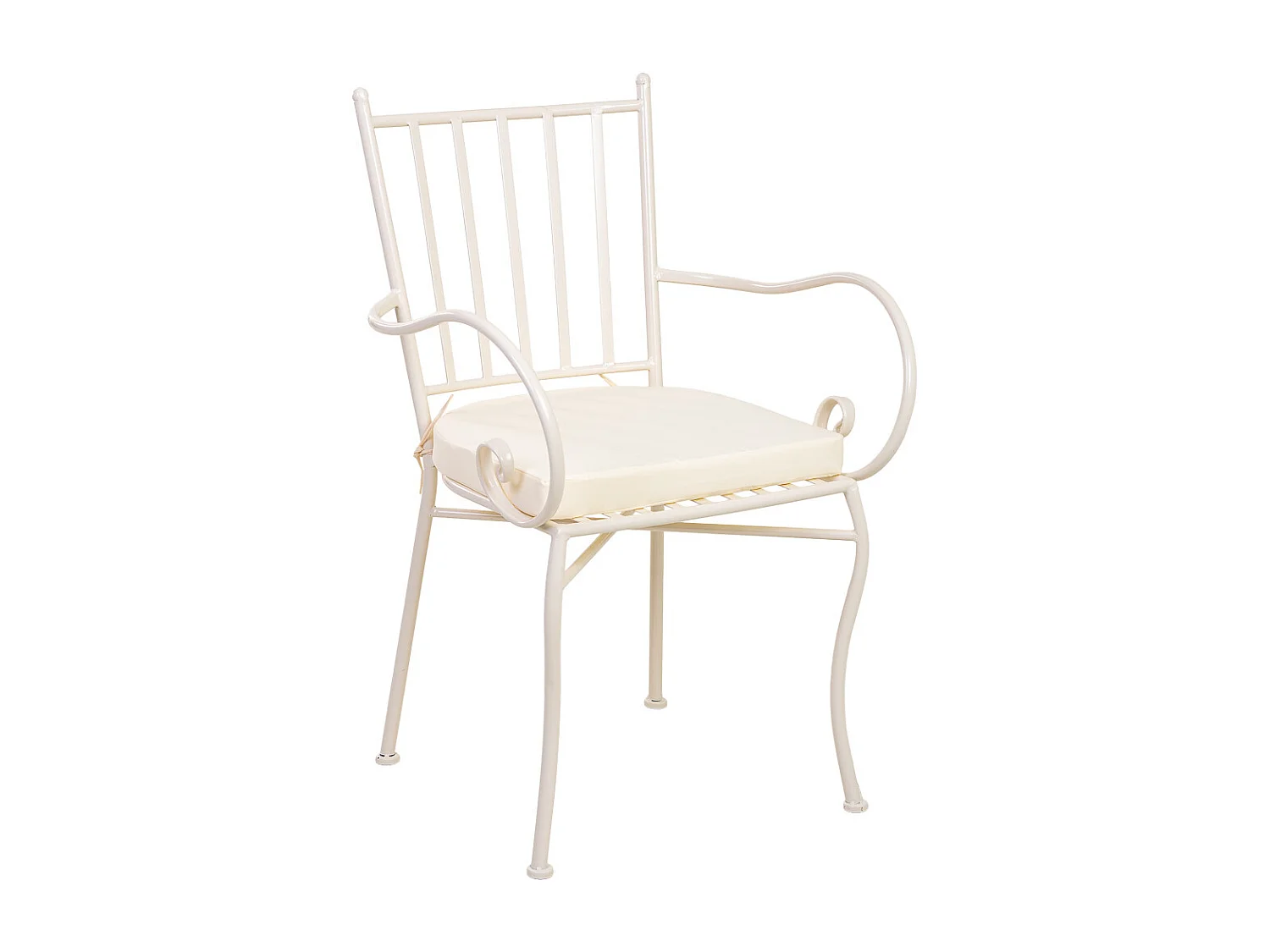 Poltrona em ferro forjado com almofada 58x54x88h cm