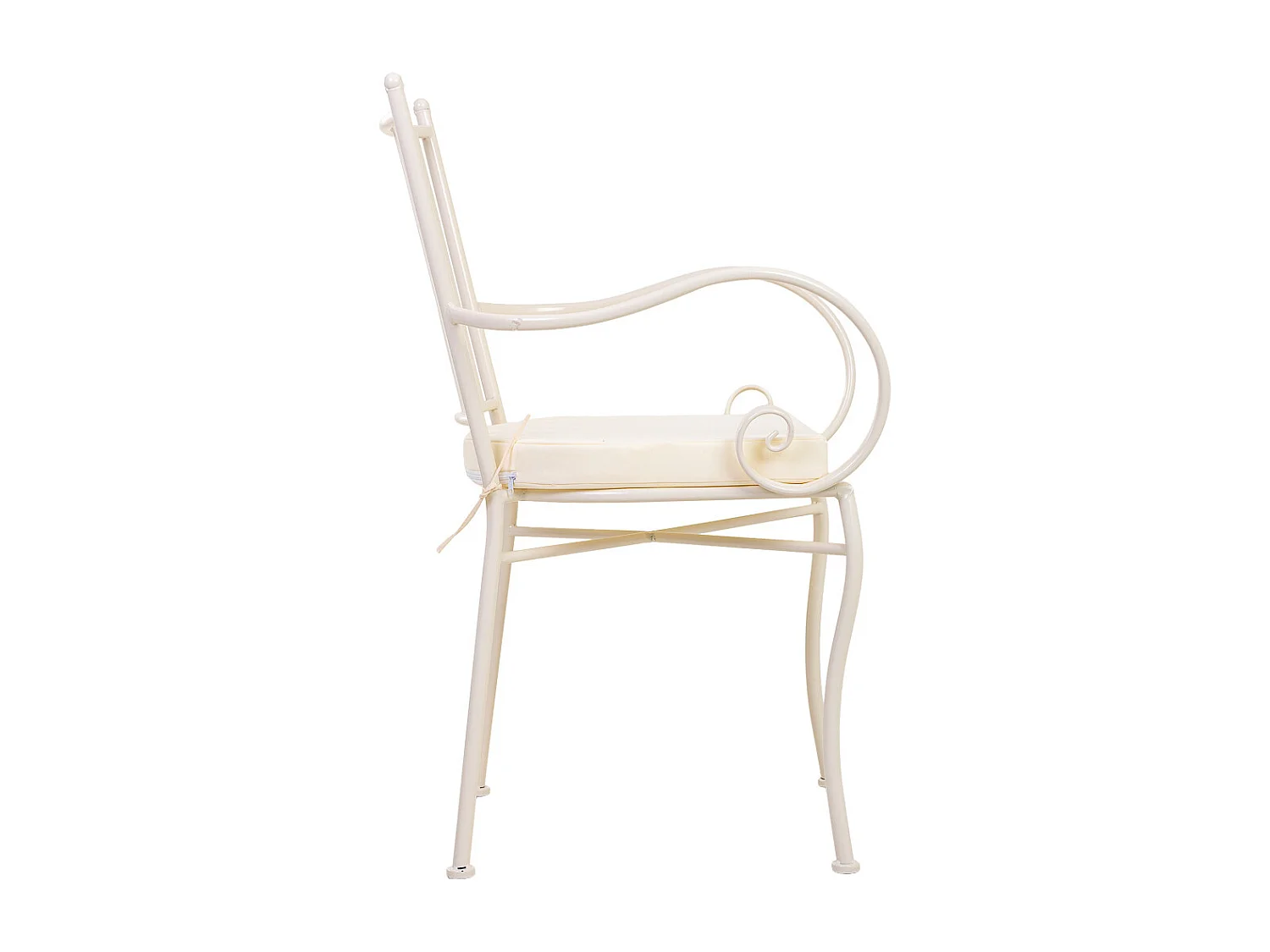 Poltrona em ferro forjado com almofada 58x54x88h cm