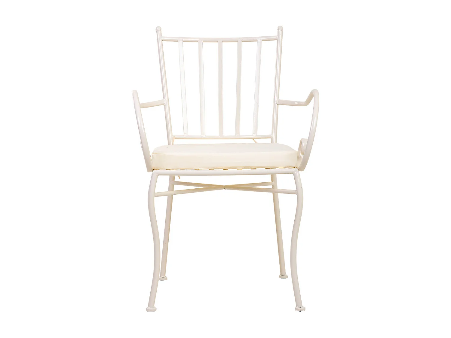 Poltrona em ferro forjado com almofada 58x54x88h cm