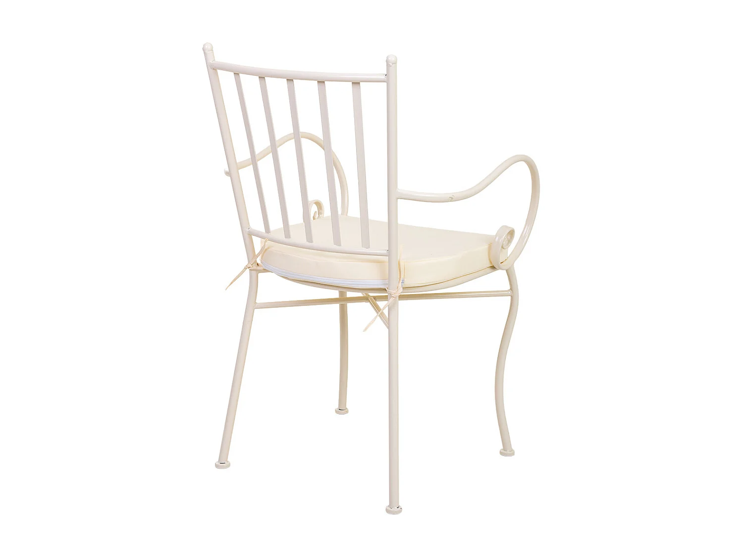 Poltrona em ferro forjado com almofada 58x54x88h cm