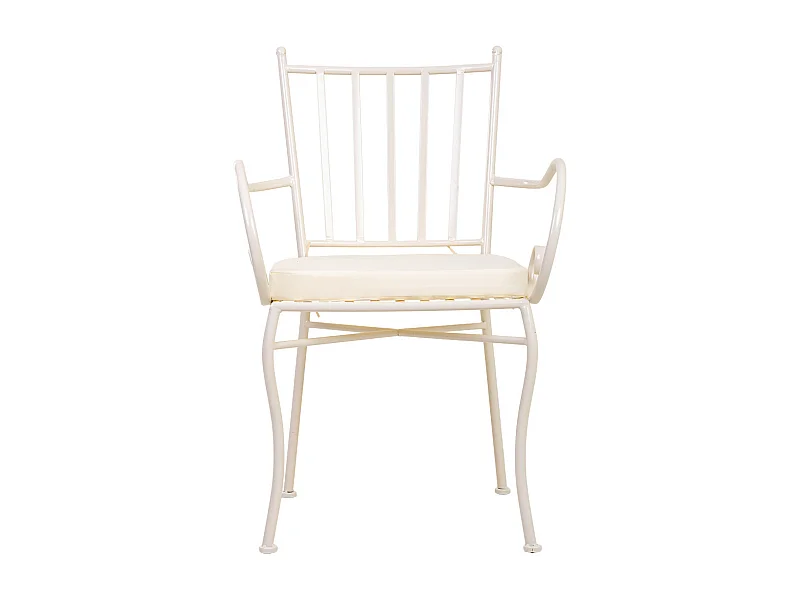 Poltrona em ferro forjado com almofada 58x54x88h cm