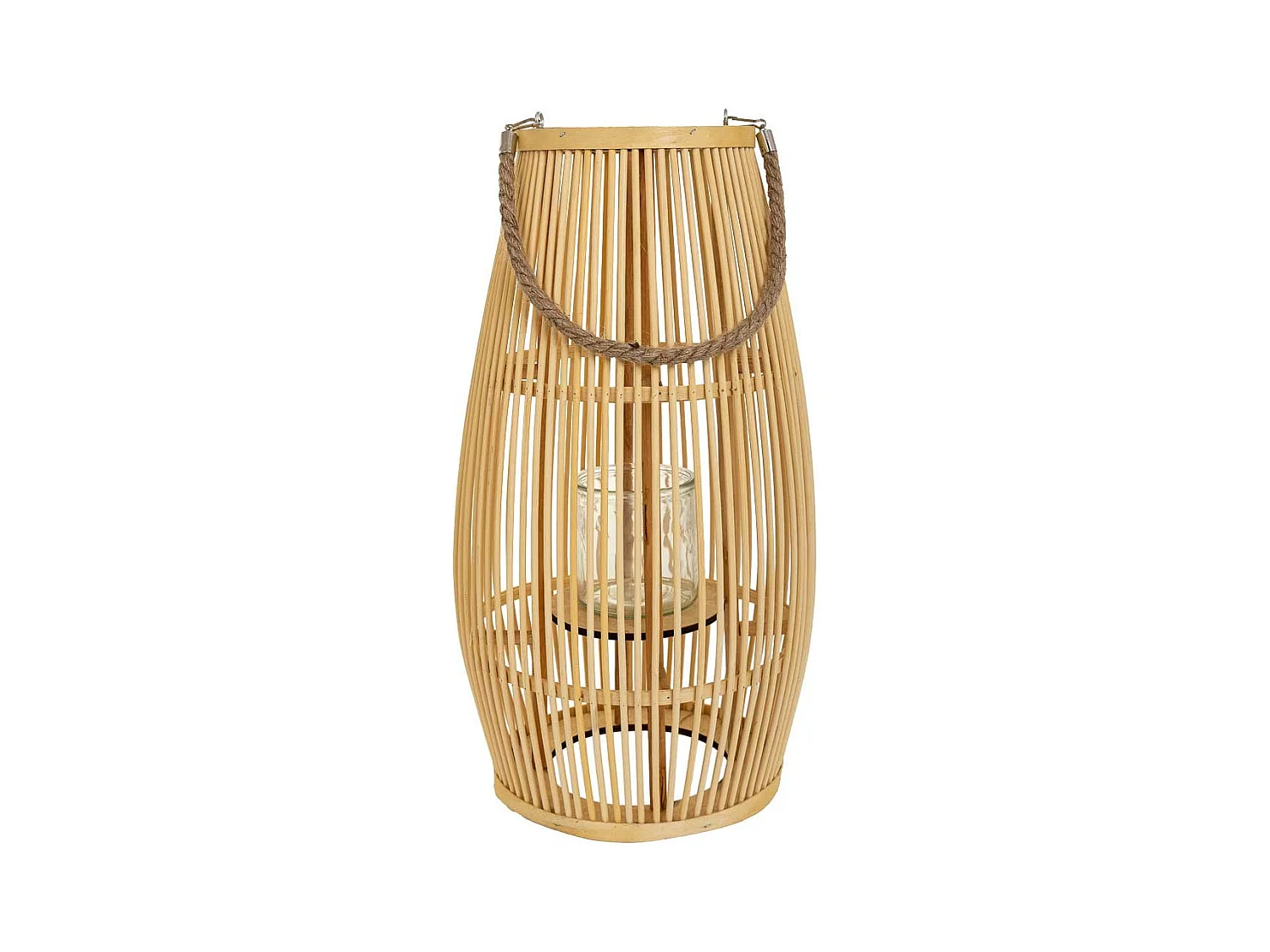 Braune Bambus-Kerzenlaterne D28x51,5h cm