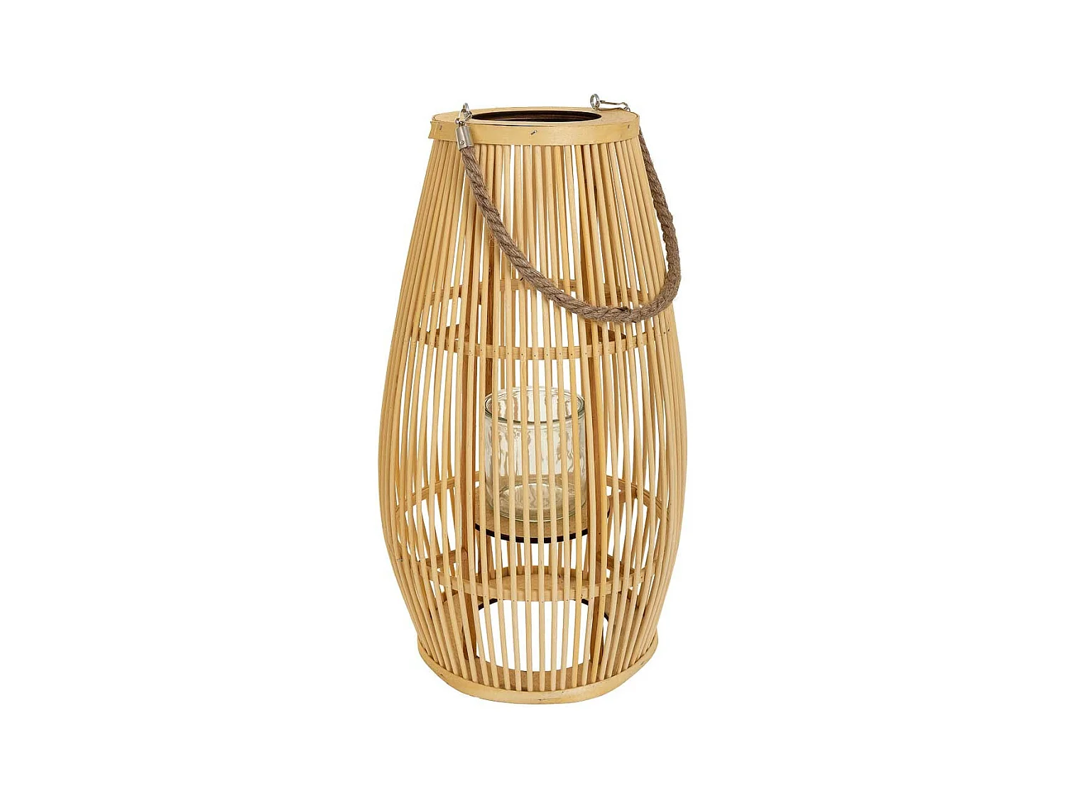 Braune Bambus-Kerzenlaterne D28x51,5h cm