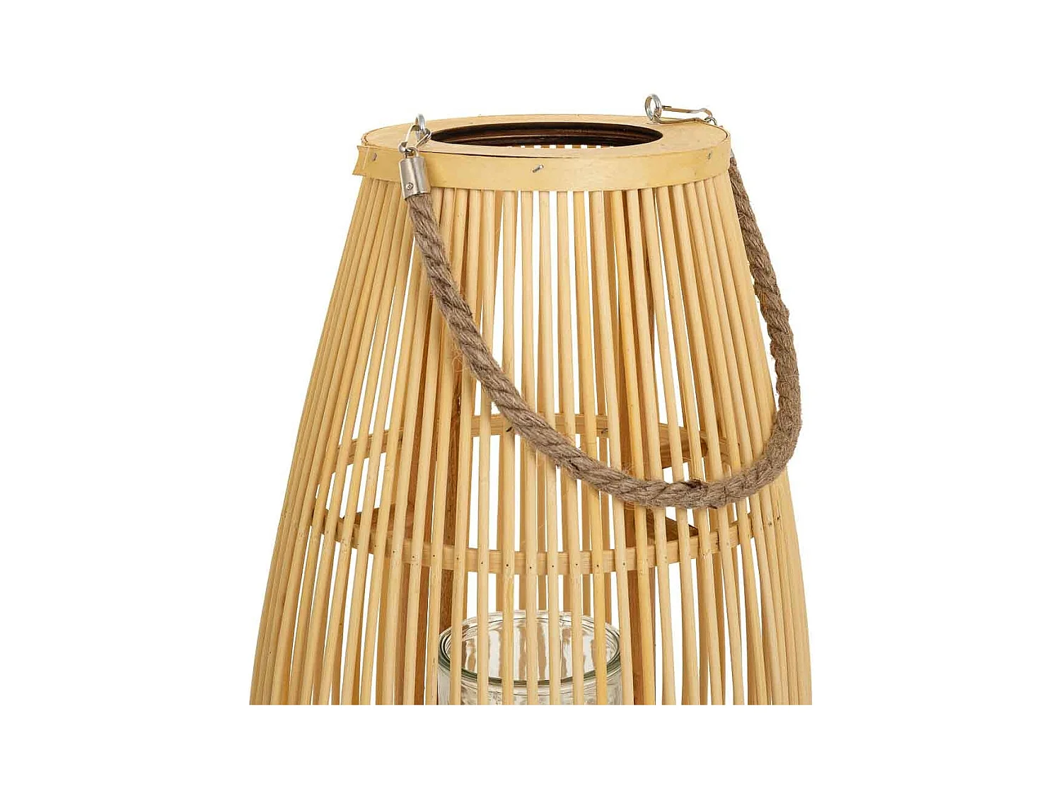 Braune Bambus-Kerzenlaterne D28x51,5h cm