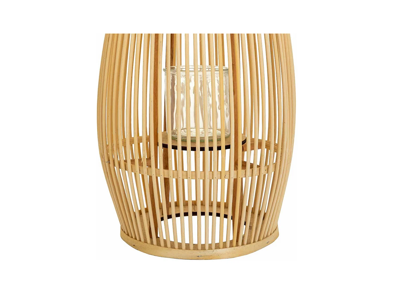 Braune Bambus-Kerzenlaterne D28x51,5h cm