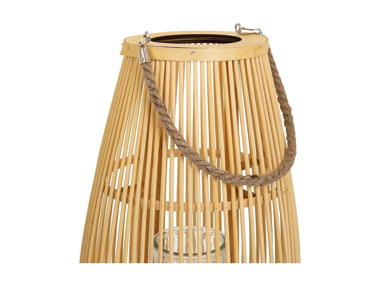 Lanterna portacandele in bambù marrone d28x51,5h