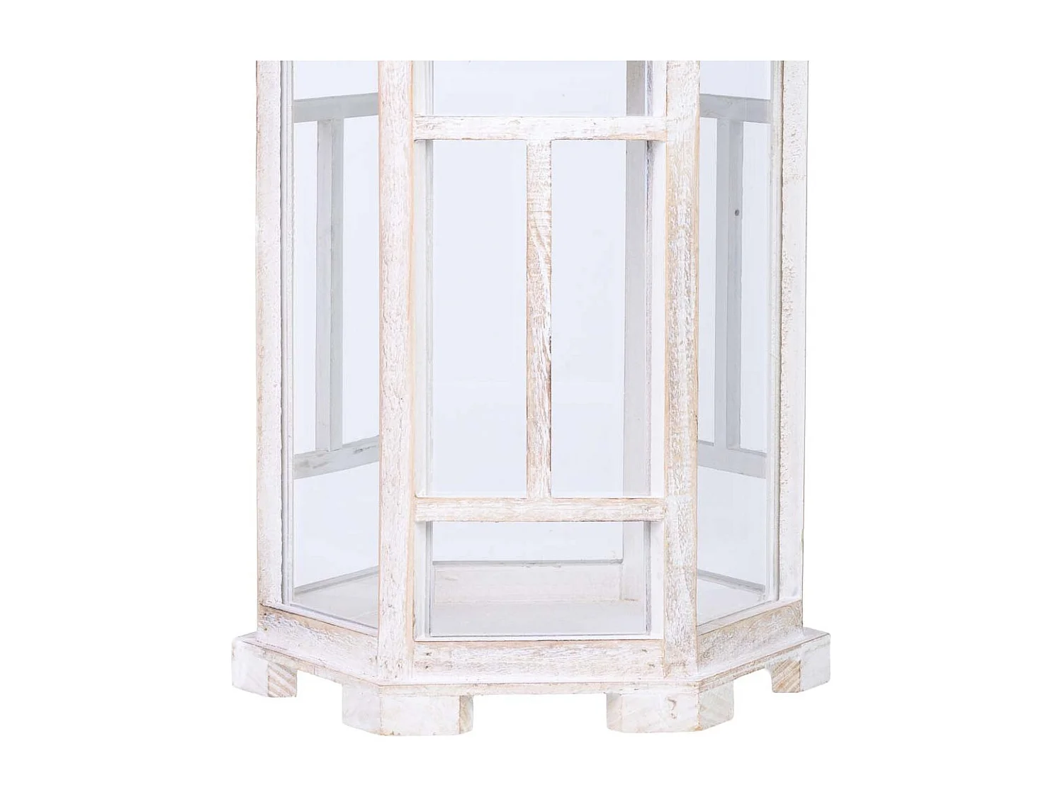 Farol portavelas de madera 22x22x51h cm