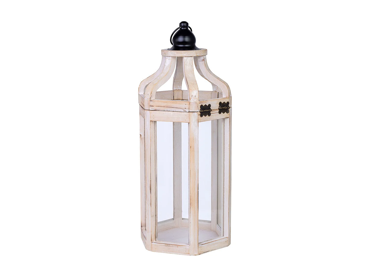 Lanterna de madeira 21x19x51h cm