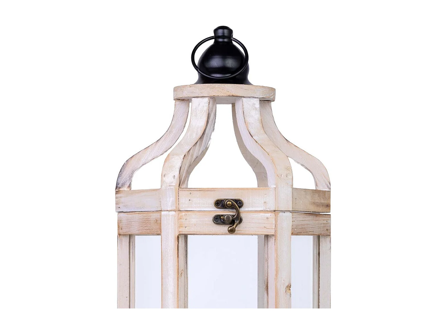 Lanterna de madeira 21x19x51h cm