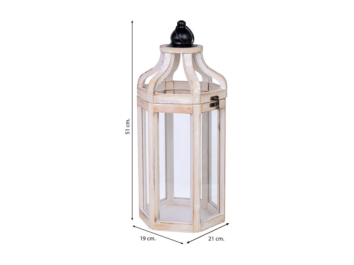 Holzlaterne 21x19x51h cm
