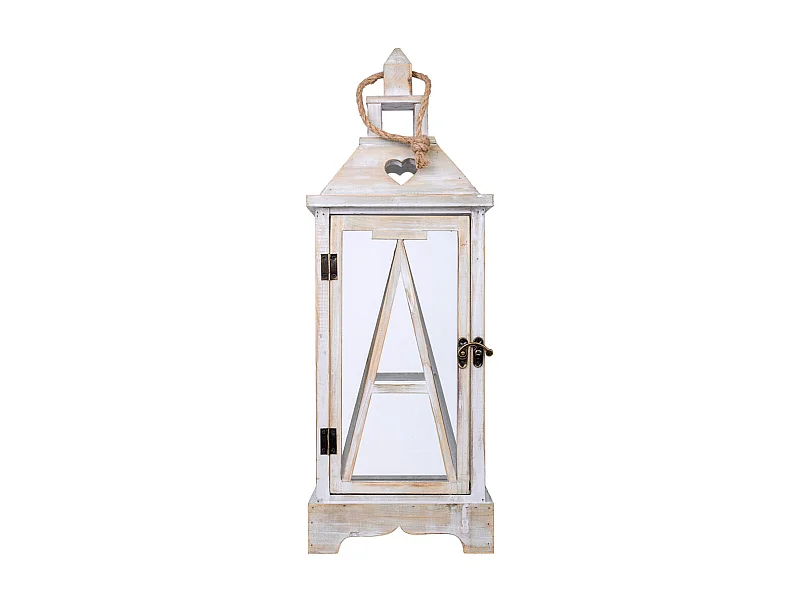 Farol de madera 24x24x68h cm