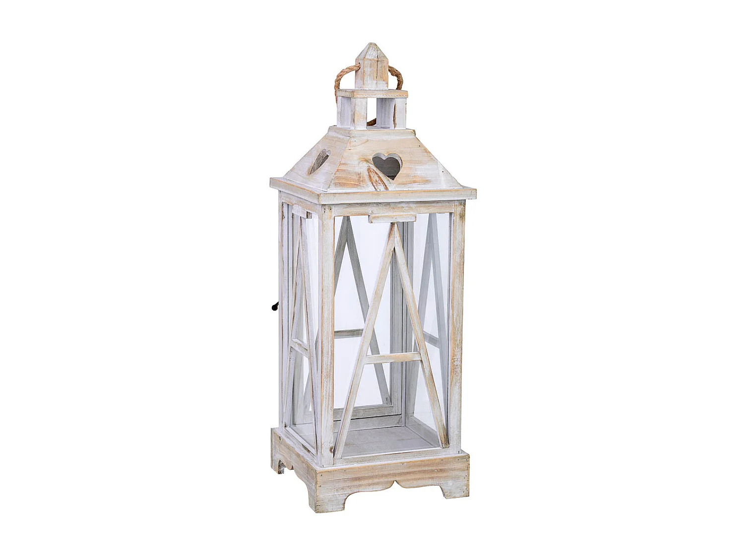 Lanterne en bois 24x24x68h cm