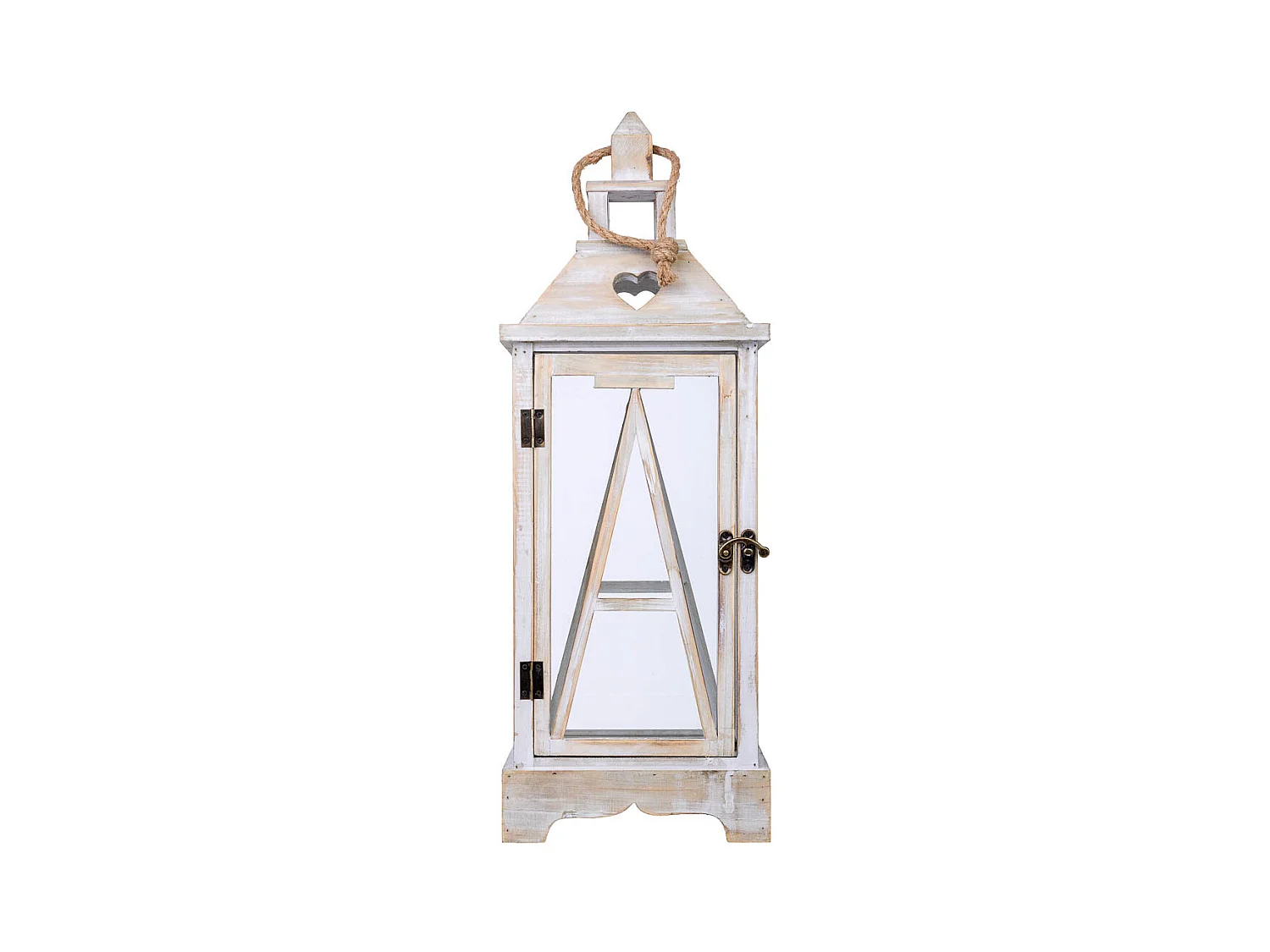 Lanterne en bois 24x24x68h cm