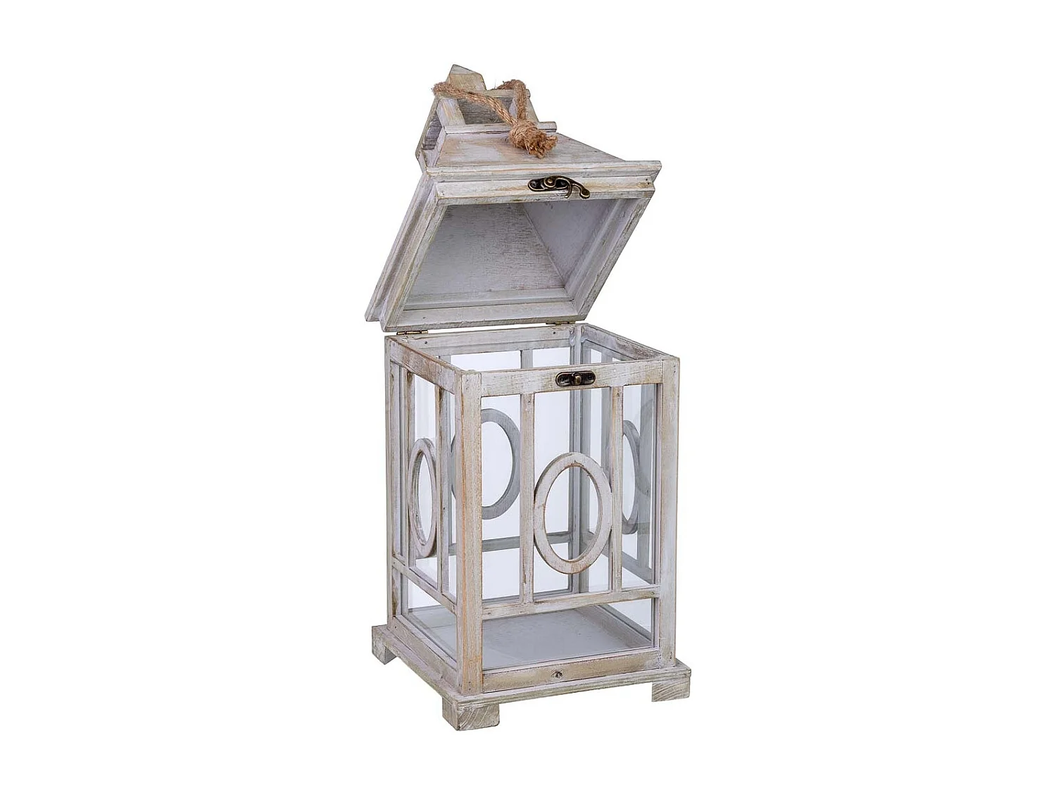 Lanterne en bois 24x24x57h cm