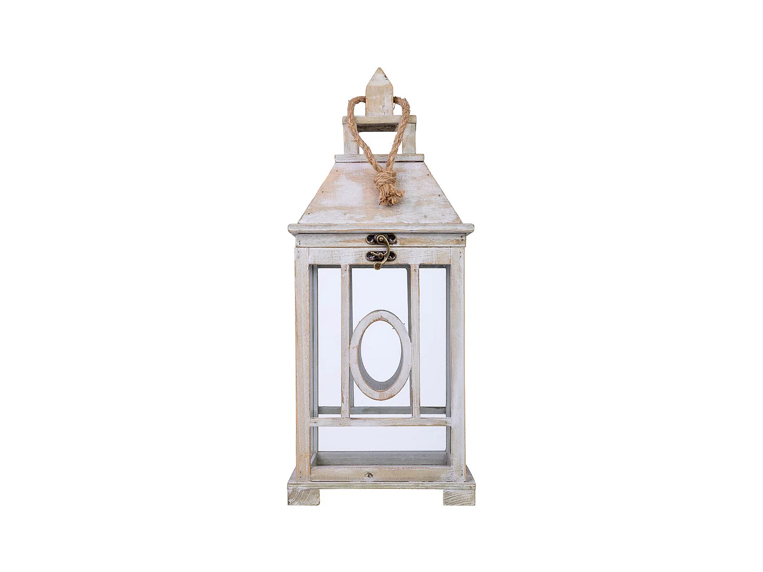 Lanterne en bois 24x24x57h cm