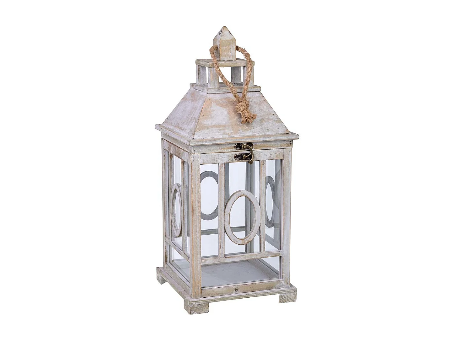 Farol de madera 24x24x57h cm