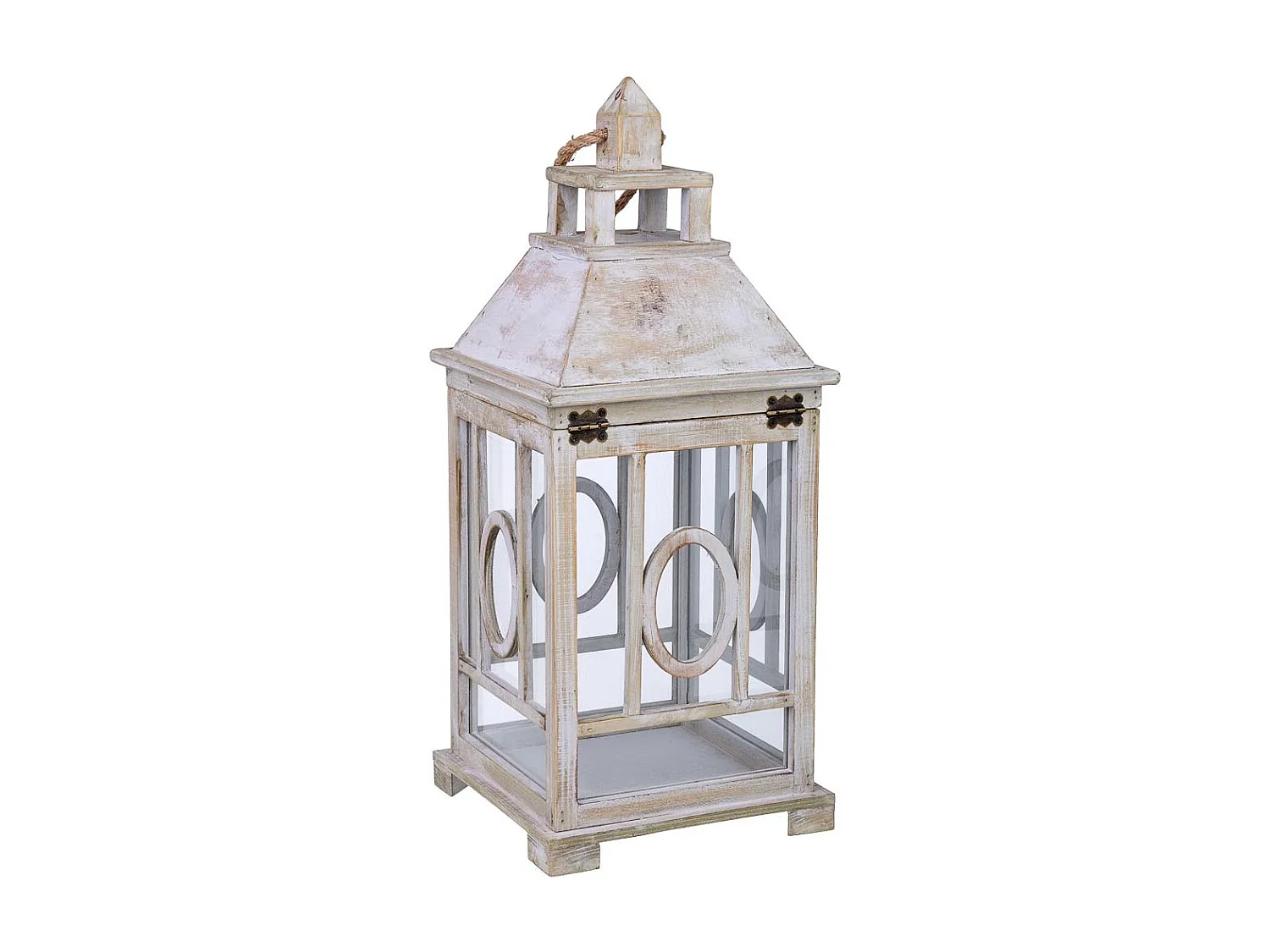 Farol de madera 24x24x57h cm