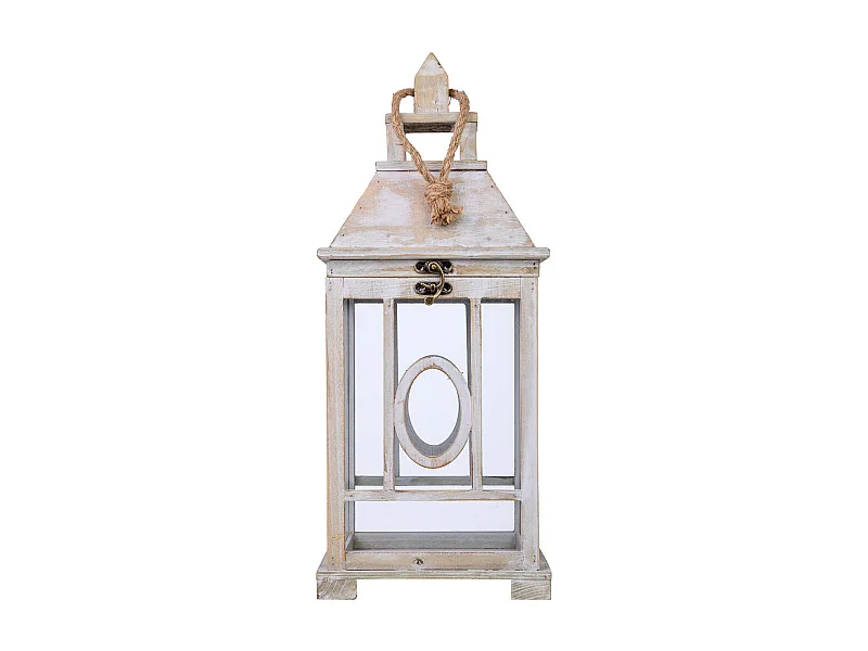 Farol de madera 24x24x57h cm
