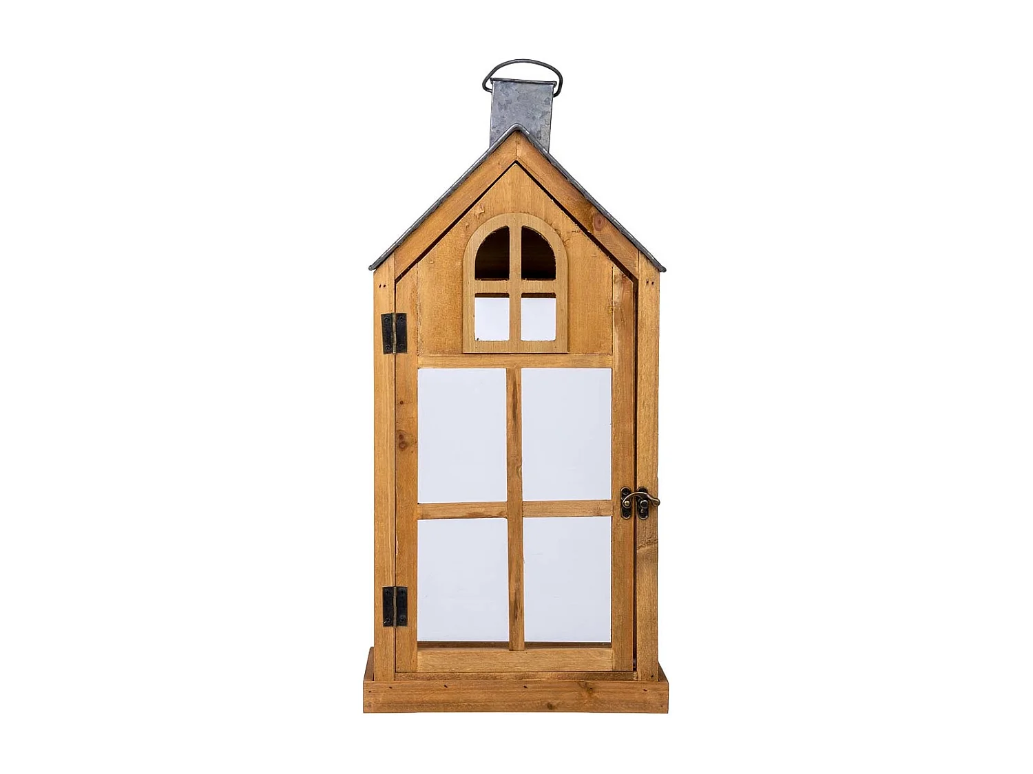 Lanterna de madeira 25x15x53h cm