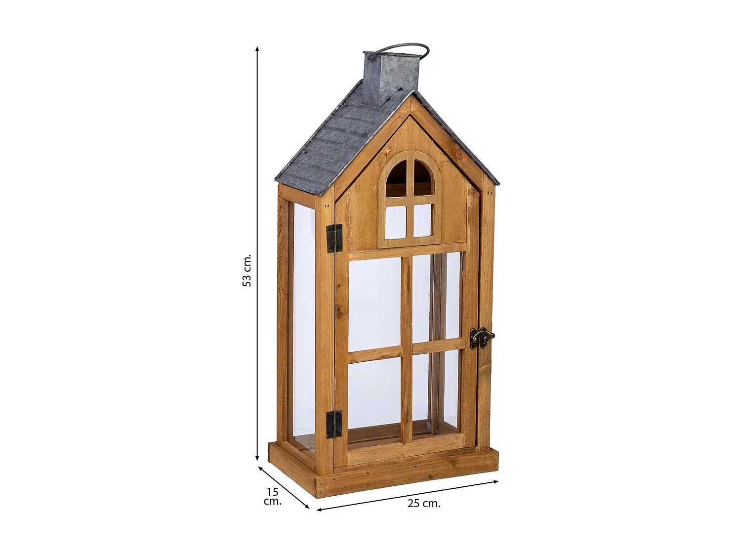 Holzlaterne 25x15x53h cm