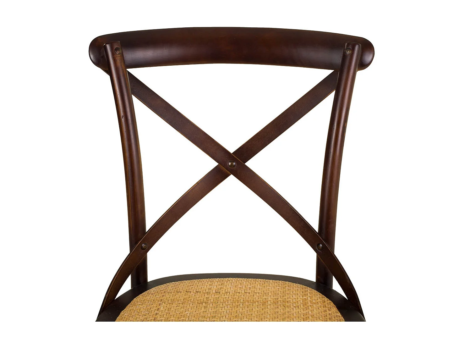 Silla de madera y asiento de ratán marrón 44x42x46/88