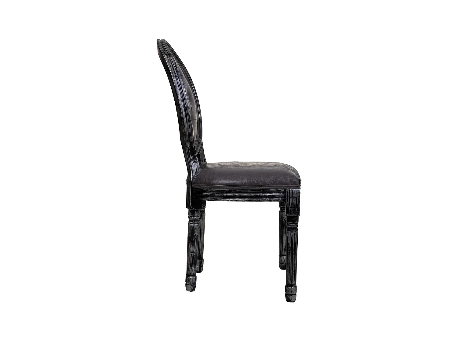 Chaise en bois tapissée noire 48x46x48/96h