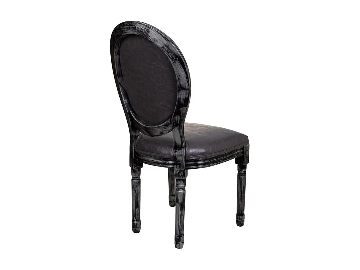 Chaise en bois tapissée noire 48x46x48/96h