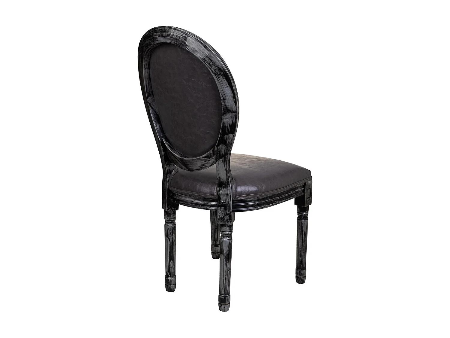 Chaise en bois tapissée noire 48x46x48/96h