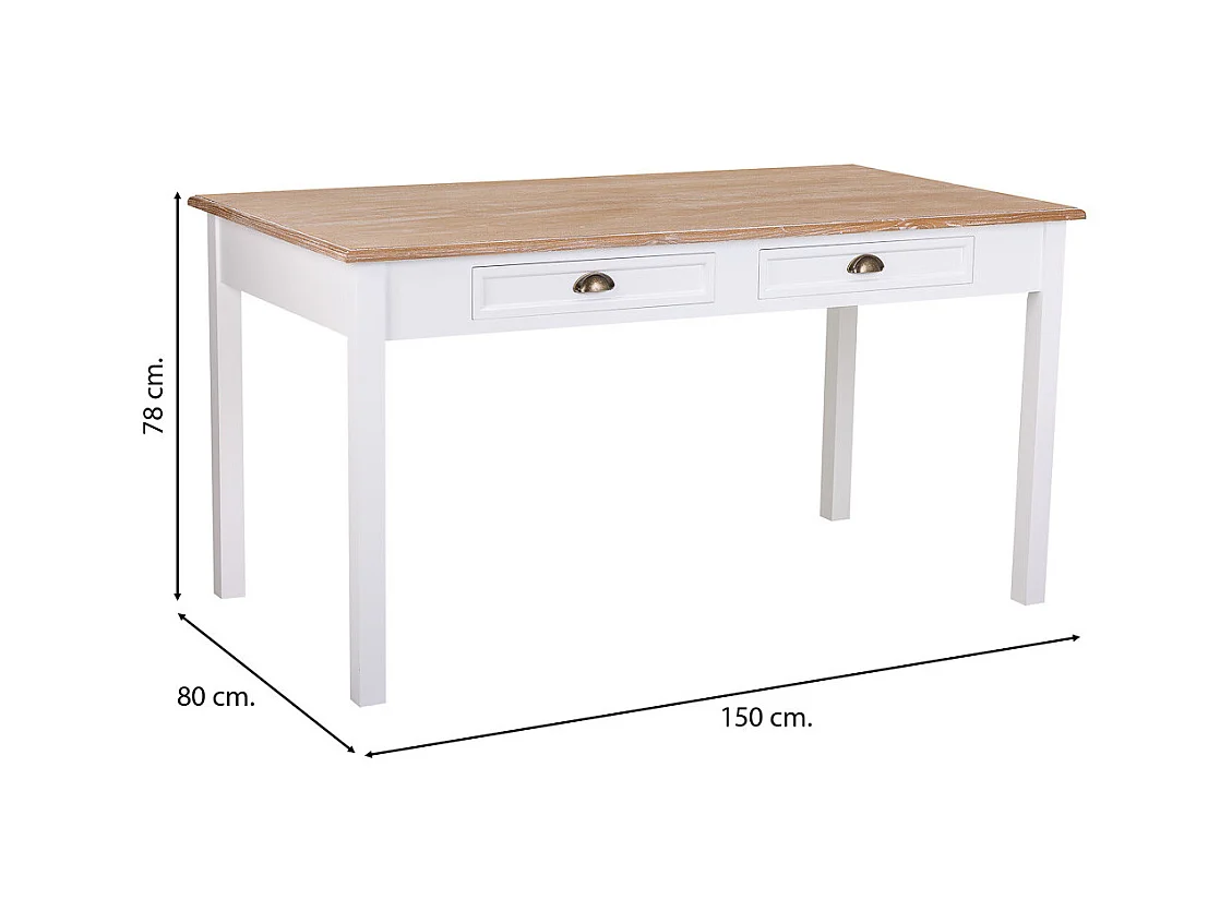 Mesa de madeira branca 150x80x78